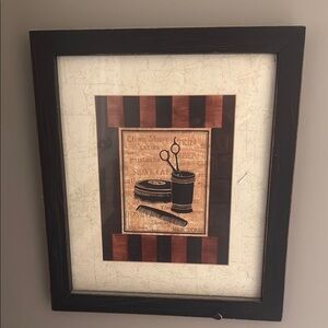 Barber Shop Themed Framed Wall Art